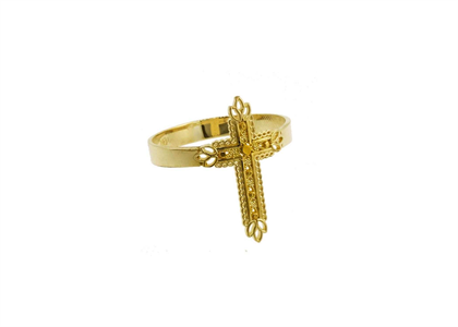 Fashionable Filigree Cross Ring